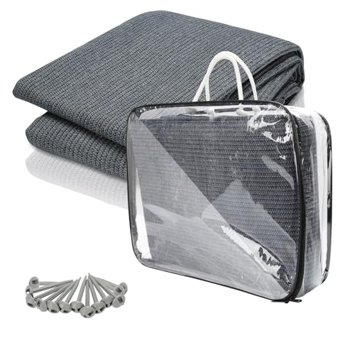 Eikuavons Alfombra de toldo 300 x 400 cm, alfombra de camping para exteriores, transpirable, lavable, antideslizante, con 13 estacas y bolsa de transporte, para caravanas, autocaravanas y toldos