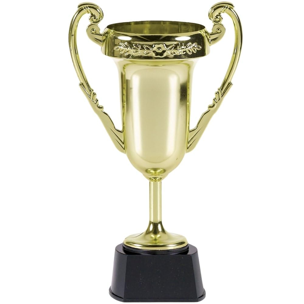 Gold-Plated Jumbo Trophy "Cup" Favors - 5" x 9" (1 Count) - Stunning Plastic Awards - Perfect for Celebrating Victories, Competitions, and Events