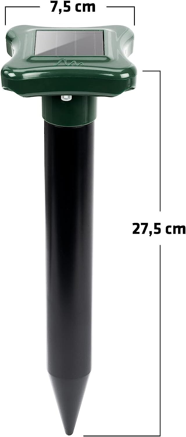 Gardigo® Repellente Formiche - Set da 2 Pz. | con Pannello Solare | Antiformiche | con Vibrazioni nel Terreno da 600 Hz | Copertura 700m² | Anti Formiche Giardino