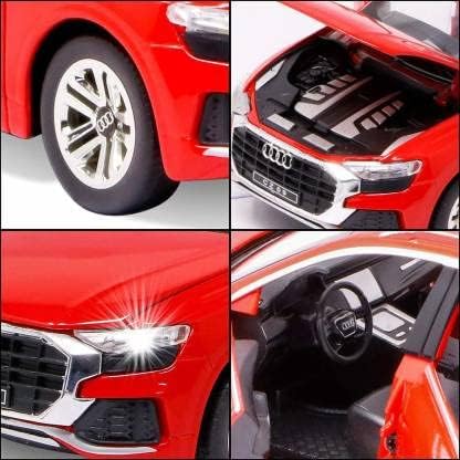Image of 1:24 Scale Big Audi Q8 Toy Car | Metal Pullback Diecast Car for Kids with Openable Doors, Sound, Light Effects Toy for Car Enthusiasts (Color As Per Available),black