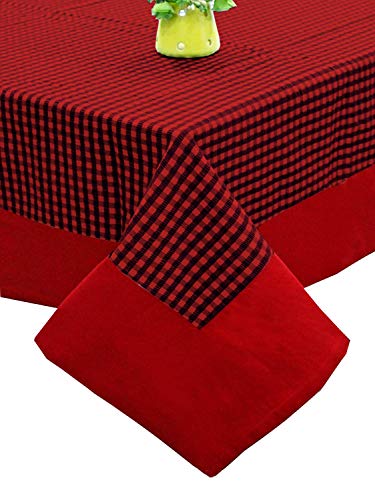 Kuber Industries Dining Table Cover 6 Seater|Table Cloth|Table Cover for Home, Restaurant|Maroon