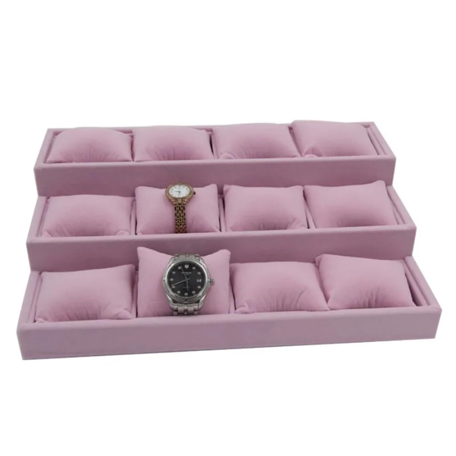 Flannel Jewelry Display Tray Watch Storage Organizer for Watches Bracelets