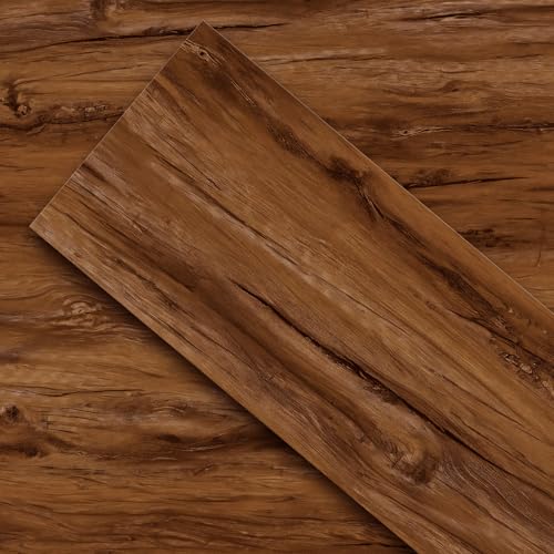 vinyl flooring - linoleum flooring with wood effect, peel and stick, floor tiles, self-adhesive, 2.0mm 7 pieces, waterproof, for kitchen, living room