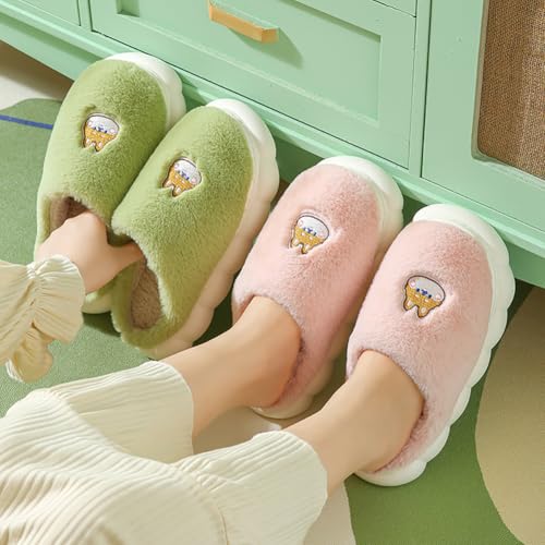 Rungion Womens Platform Cute Slippers Plush Slides Memory Foam Slipper Winter Warm Anti-Slip Bedroom House Shoes Indoor2