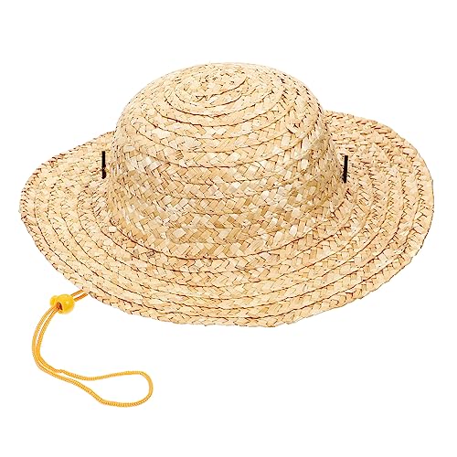 Kids Woven Straw Hat 31cm Wide Brim Beach Hat for Boys and Girls Lightweight Outdoor Sun Protection
