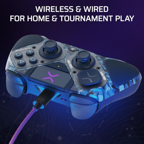 Image of PDP Victrix Pro BFG Wireless Controller for PS4 /PS5 /PC, Sony 3D Audio, Modular Back Buttons /Clutch Triggers /Joystick, Call of Duty Midnight Mask