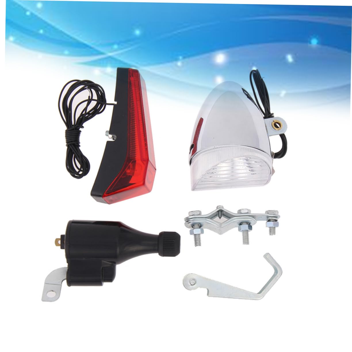 Yardwe Rechargeable Bike Lights Friction Dynamo Headlight Rear Light Charging High Visibility for Mountain Biking Easy Installation with Complete Wiring Included