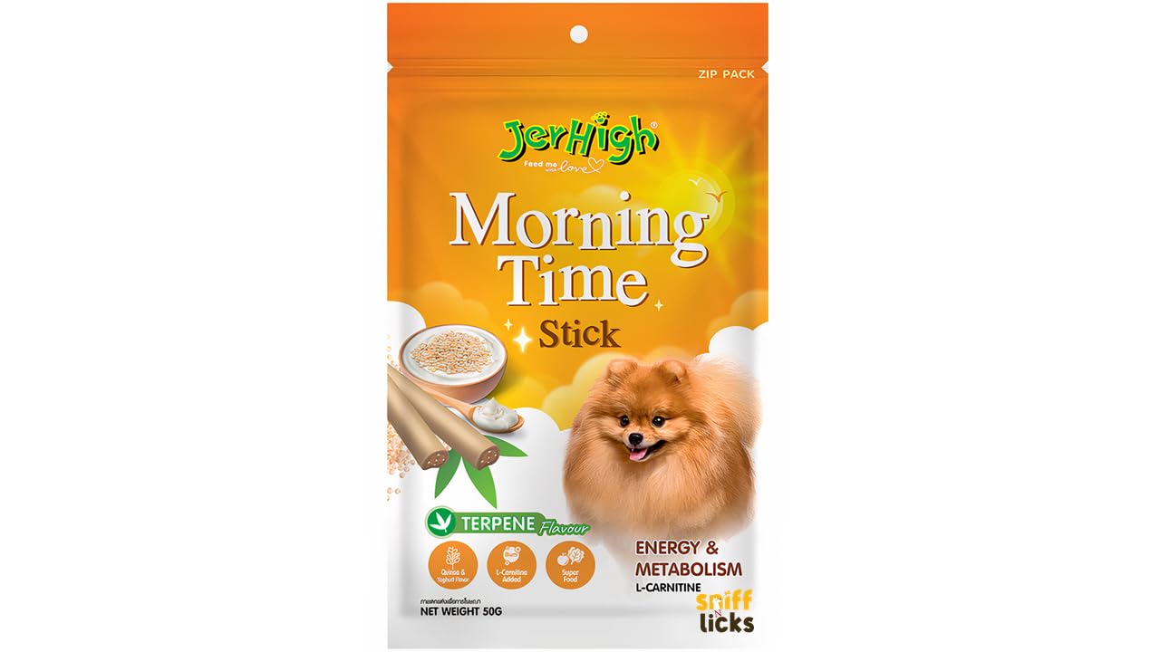 Jerhigh Dog Treat for Energy & Metabolism - Relaxing & Calming - Morning Time Snack Stick Added Coconut & Terpene (Pack of 3) by Sniff N Licks