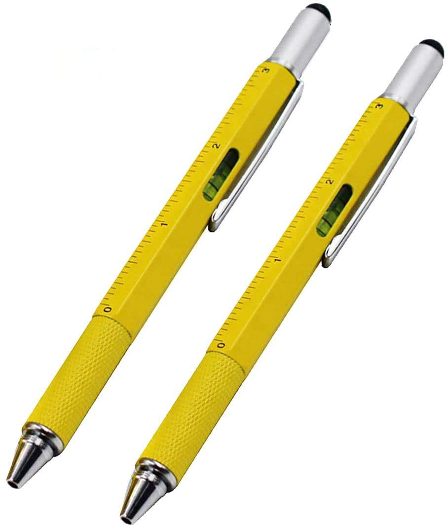 Stylus Pen, 7-in-1 Multi-Tool Pen [Touchscreen Stylus, Ballpoint Pen, Ruler, Level, Phone Holder, Corkscrew, Phillips Screwdriver and Flathead] (2