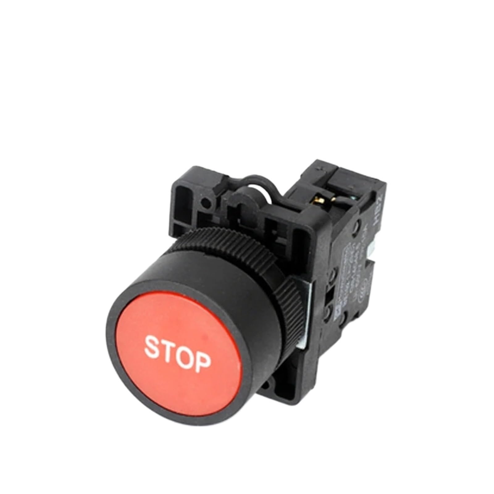 ZDVHOMCB 22mm XB2-EA Push Button Switch Start/Stop Black/White Arrow 10A/415V Self-Reset/Momentary Symbol Button Switch(Stop)
