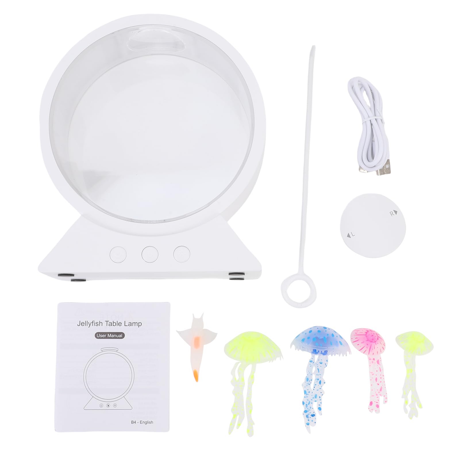 Elprico Lampada per Gelatine, Fritta di Gelatina Fantasy a LED, 7 a Colori Decorazioni per Lampada da Tavolo Jellyfish, Lampada da Notte di Rotonde per Bambini Grandi Regali per Bambini