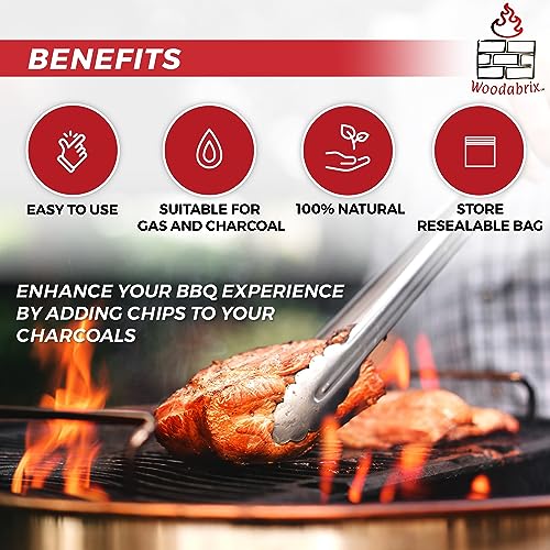 Apple Wood Chips I BBQ Wood Chips are suitable for Charcoal, Gas and BBQ/Smoker I 100% Natural and Eco-friendly I 800 grams (3.2 Litre / 195 cu in)