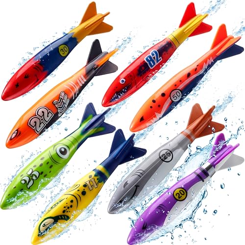 JOYIN 8 Pack Pool Toys, Shark Underwater...