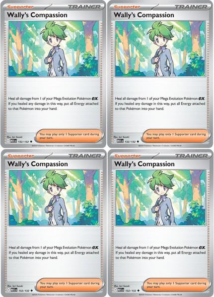 Wallys Compassion 132 132 - Mega Evolution Pokemon x4 Card Lot Playset