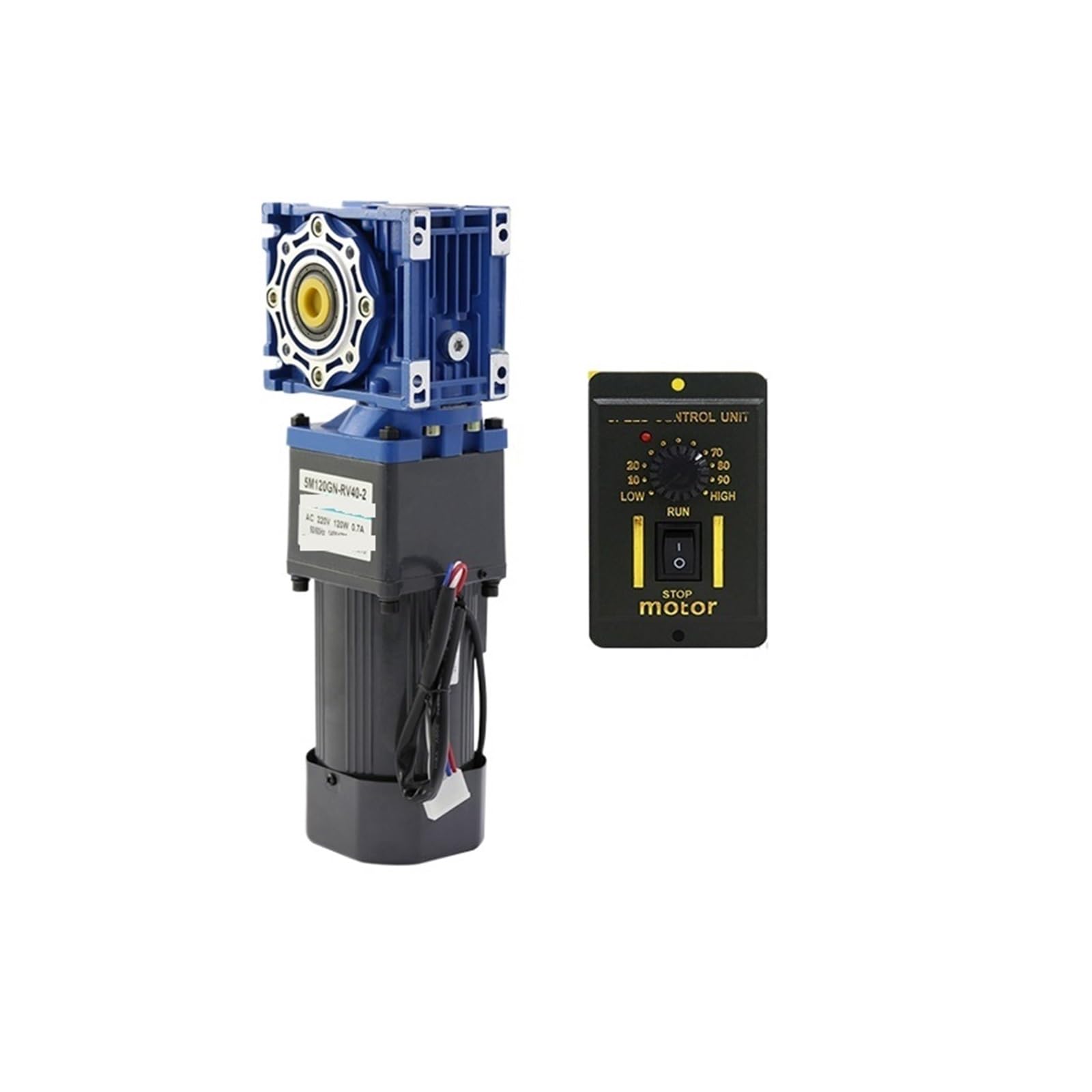 NMRV40 220V 120W AC Motor de Eje de Salida única de Engranaje helicoidal de Dos etapas con regulador de Velocidad CW CCW RV40(0.3RPM)