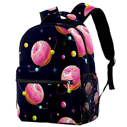 Mochila para portátil de planetas y donas bolsa de viaje unisex