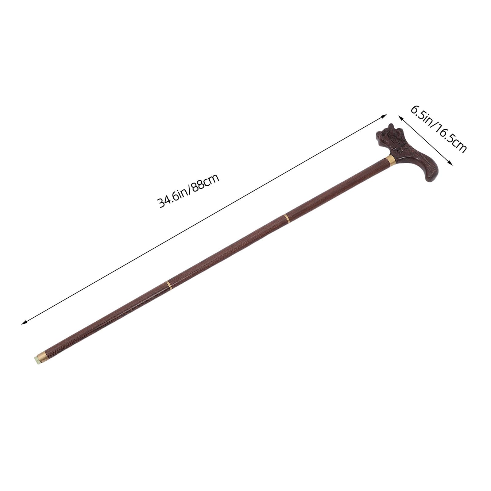 Bastone da Passeggio in Legno di Pollo Alato, Bastone da Trekking Leggero a Tre Sezioni con Assistenza Affidabile, Design Decorativo e Unico per Avventure All'aperto e Anziani
