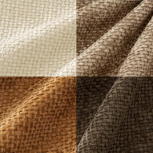 Image of MIULEE Pack of 4 Brown Couch Throw Pillow Covers 16x16 Inch Soft Decorative Chenille Pillows Farmhouse Accent Cushions for Boho Home Decor Spring Sofa Bedroom Living Room
