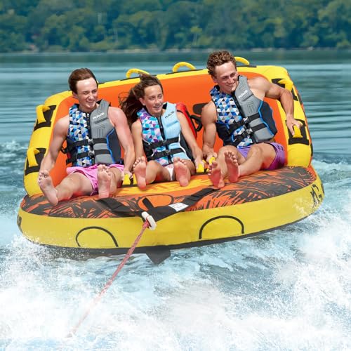XGeek Towable Tubes for Boating, 1-4 Person Boat Tubes for Tubing, Heavy-Duty Inflatable Water Sport Towables for Boat to Pull, Multi-Style Secure Sofa & Classic Donut with Stronger 840D Nylon Cover by XGeek - Image 7