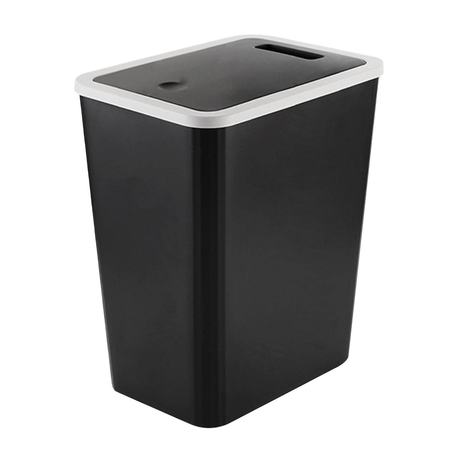 Trash Can with Lid, Slim Modern Waste Basket, 13L Recycling Bin with Press Top, Compact Garbage Container for Home Kitchen Bathroom Bedroom Living Room Organization