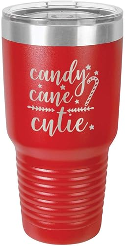 Miniatura 11 de Chirstmas - Taza de viaje de acero con recubrimiento de polvo grabado con láser, taza de viaje de camello polar sin BPA, mantiene tu bebida fría