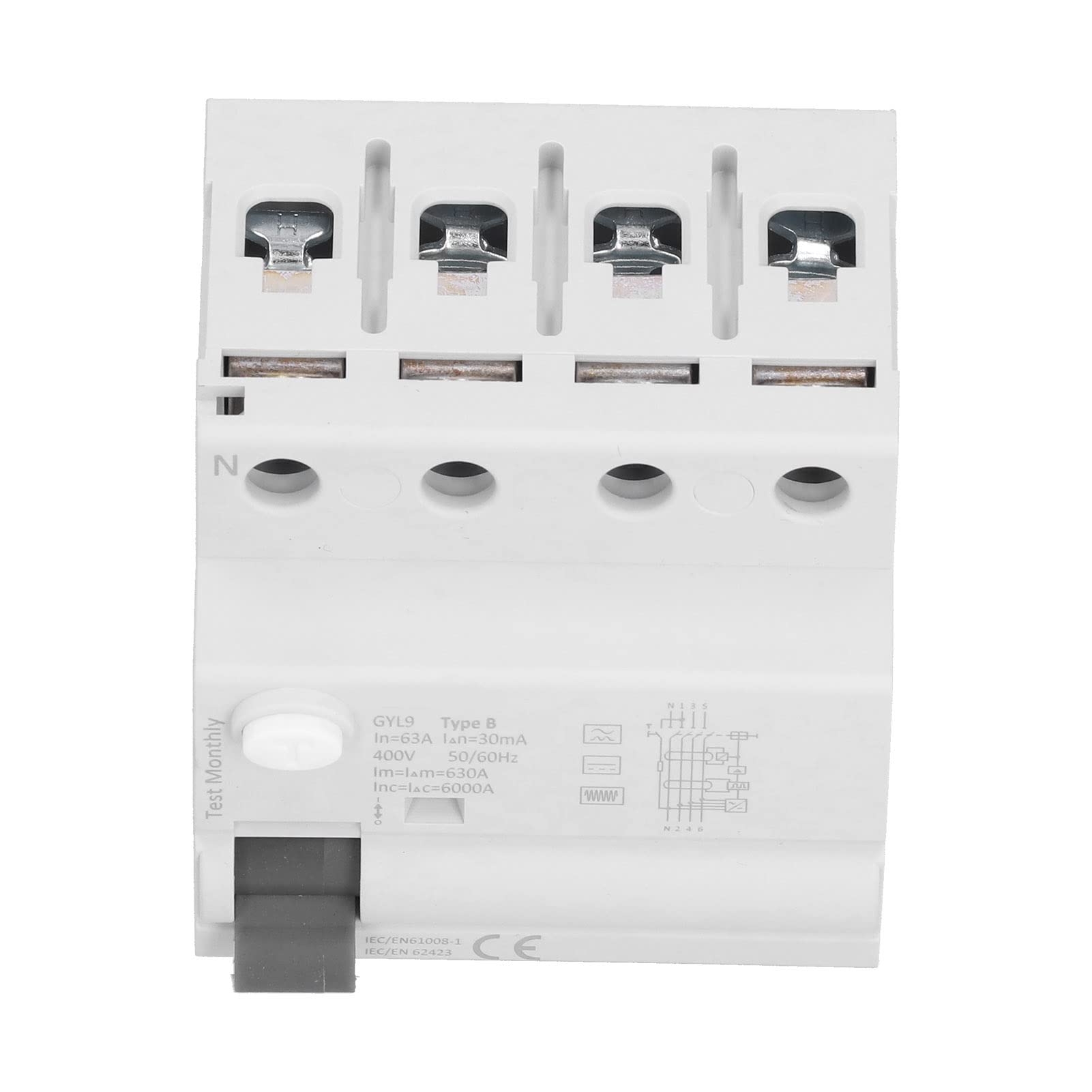 Interruttore automatico differenziale ad alta sensibilità 4P 63A 30mA 400V Interruttore di protezione di sicurezza per case fabbriche hotel
