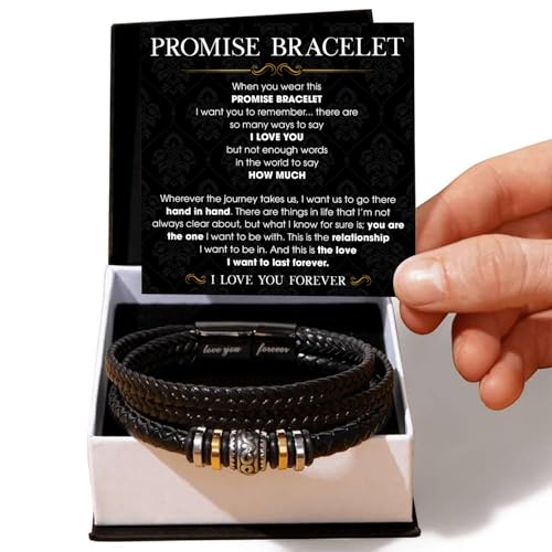 Promise Bracelet For Him, To My Man Bracelet With Heartfelt Message Card & Elegant Box, Father's Day, Wedding, Anniversary, Christmas, Birthday Gift For My Boyfriend, Husband2