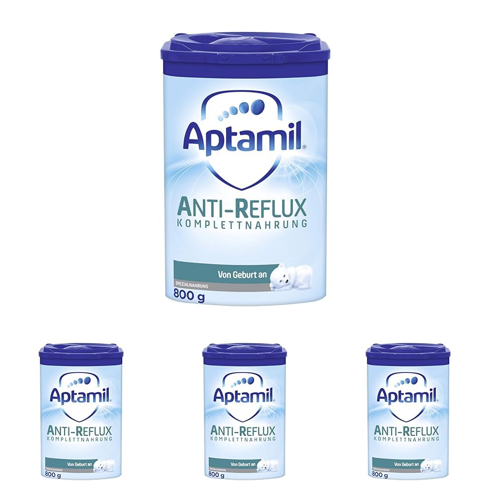 Aptamil Anti-Reflux - Komplettnahrung von Geburt an, Zum Diät Management, Bei Spucken & Aufstoßen, Babynahrung, Milchpulver, 1x 800 g (Packung mit 4)