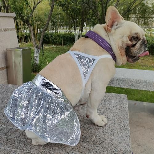 Disfraz de Bikini con Lentejuelas para Perro Tangpan L Plateado miniatura 3