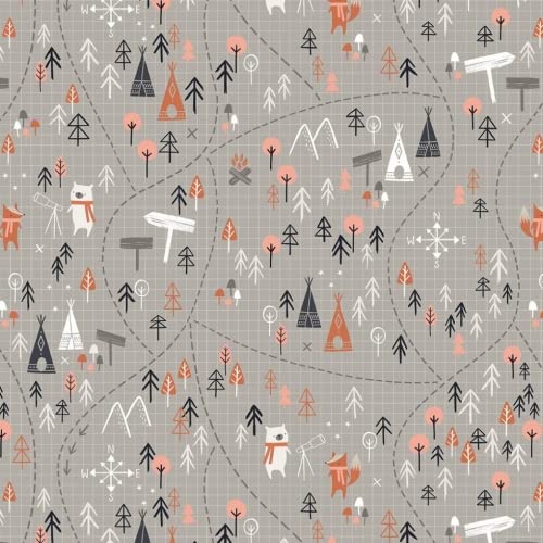 Dashwood StudioCotton Poplin Fabric Grey - per Yard