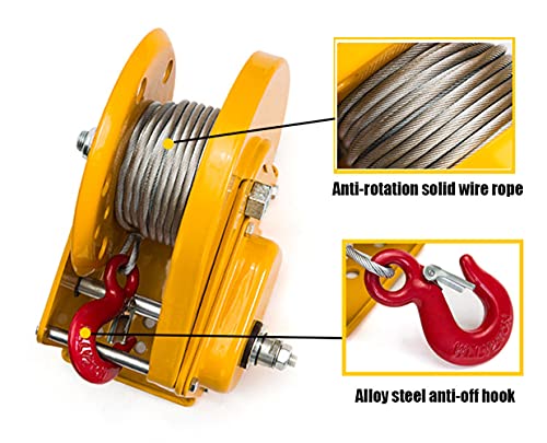 Winche manual pequeño 1800 lb con freno y cable de acero 8 m miniatura 6
