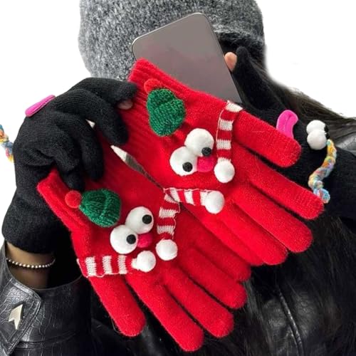 Popular 3D Sausage Mouth Gloves With ScreenTouch Fingers Knitted Winter Gloves Comfortable And Flexible For Everyday Use