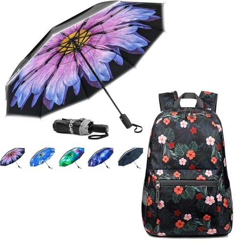 Mochila plegable G4Free 20L y paraguas 42 pulg negro miniatura 1