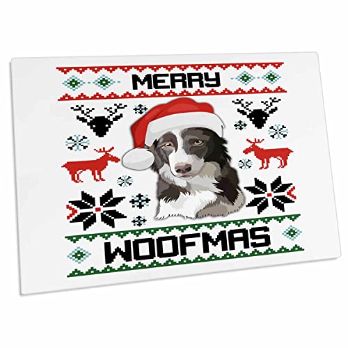 3dRose Merry Woofmas Border Collie Pad para escritorio miniatura 1