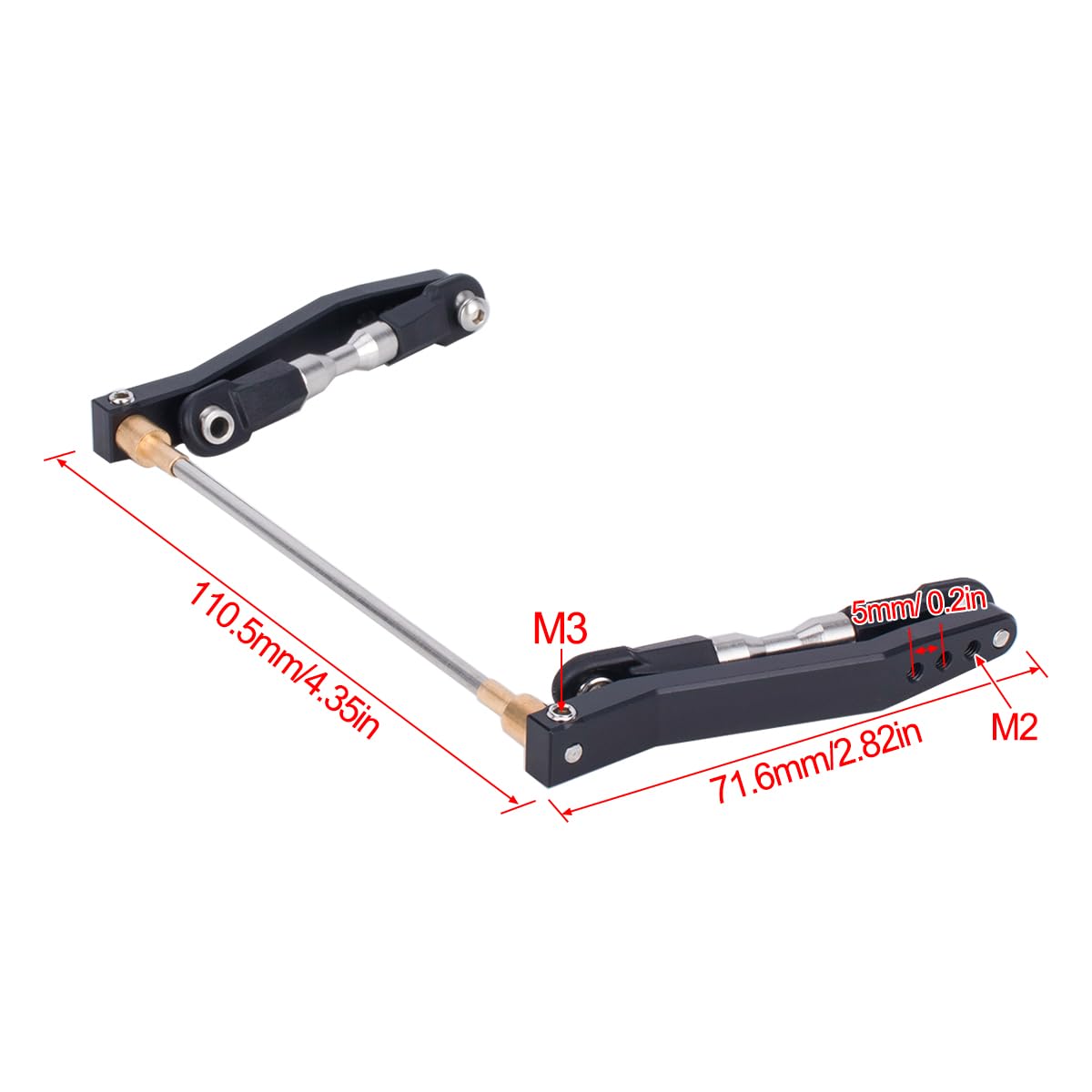 Metal Rear Sway Bar Anti-roll Set for 1/10 Axial Wraith RR10 Yeti Rock Crawler Car (Silver)