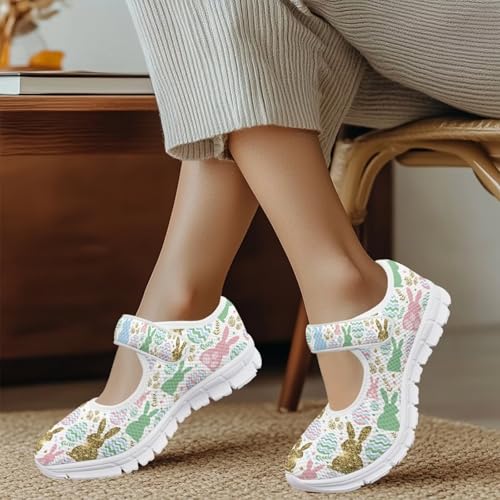 Coloranimal Mary Jane Shoes Women Slip On Shoes Casual Mary Jane Flat Womens Dressy Easter Theme Flats Shoes Women's Walking Shoes4