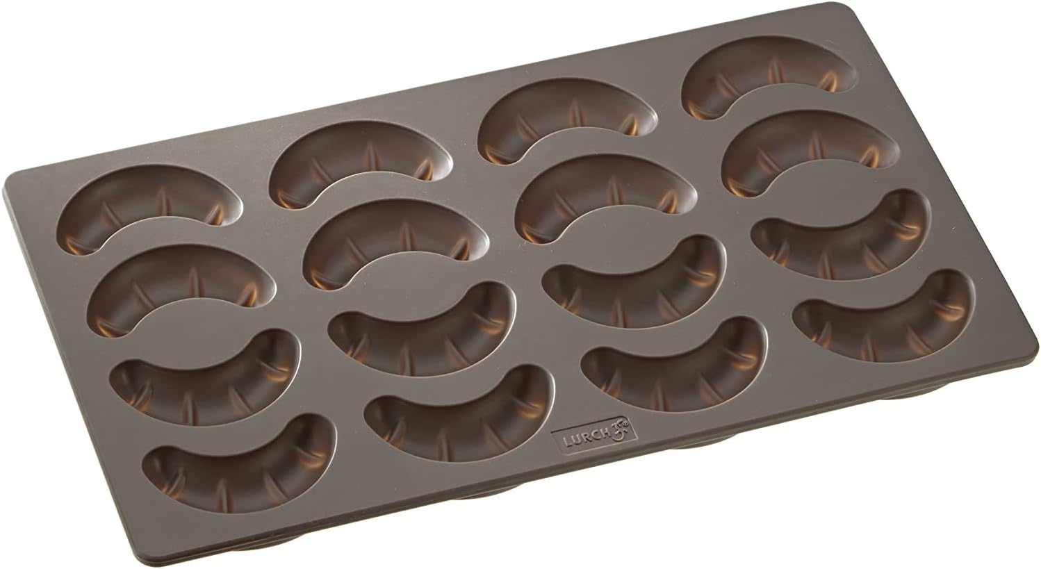 Germany Flexiform Silicone Croissants Vanilla Crescents (Vanillekipferl) Croissant Mold 6.6 x 11.8 Inch - Brown