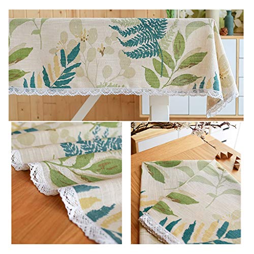 Nappe fleur brodée rectangulaire jaune clair contre table terne - 3