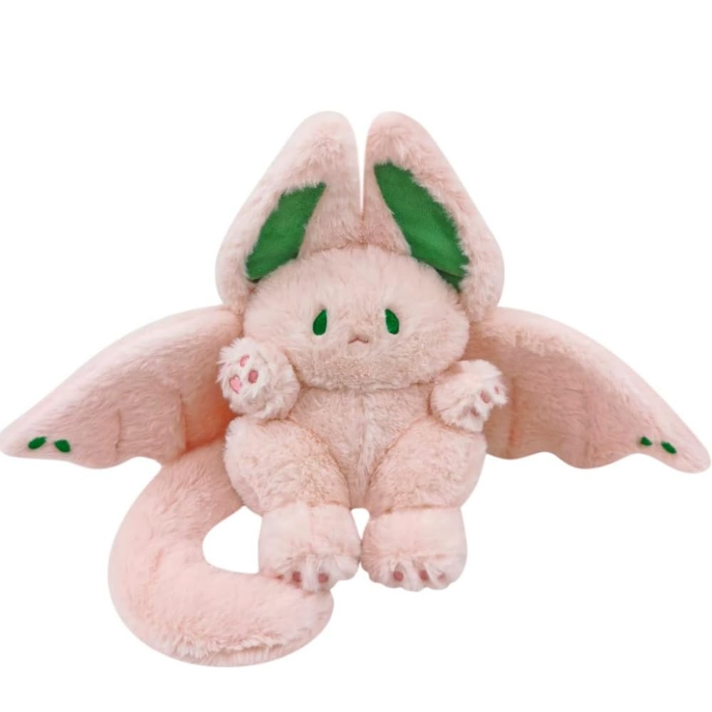 35cm/13.7" inch Rabbit Plush Stuffed Toy, Cute Bunny Stuffed Animal with Bat Wings, Soft Rabbit Plush Toy for Kids (Pink)