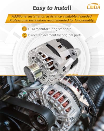 Image of 37300-2G800 Alternator 12V 150A Compatible with 2012-2016 Kia Hyundai | 2014-2015 Optima 2012-2014 Sorento 2014 Sonata 2013-2016 Santa Fe Sport 2.0L 2.4L Replace 37300-2G850 2G855 2G950