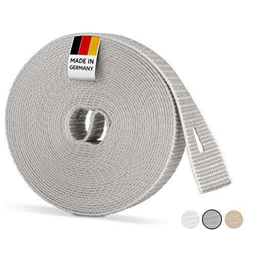 BAUHELD 6m Rolladengurt 14mm Grau [Made in Germany] - Für Rolläden an Türen und Fenster [Hohe Reißfestigkeit und UV-Stabilität] - Rolladen-Gurtband passend auf Gurtwickler Aufputz Mini