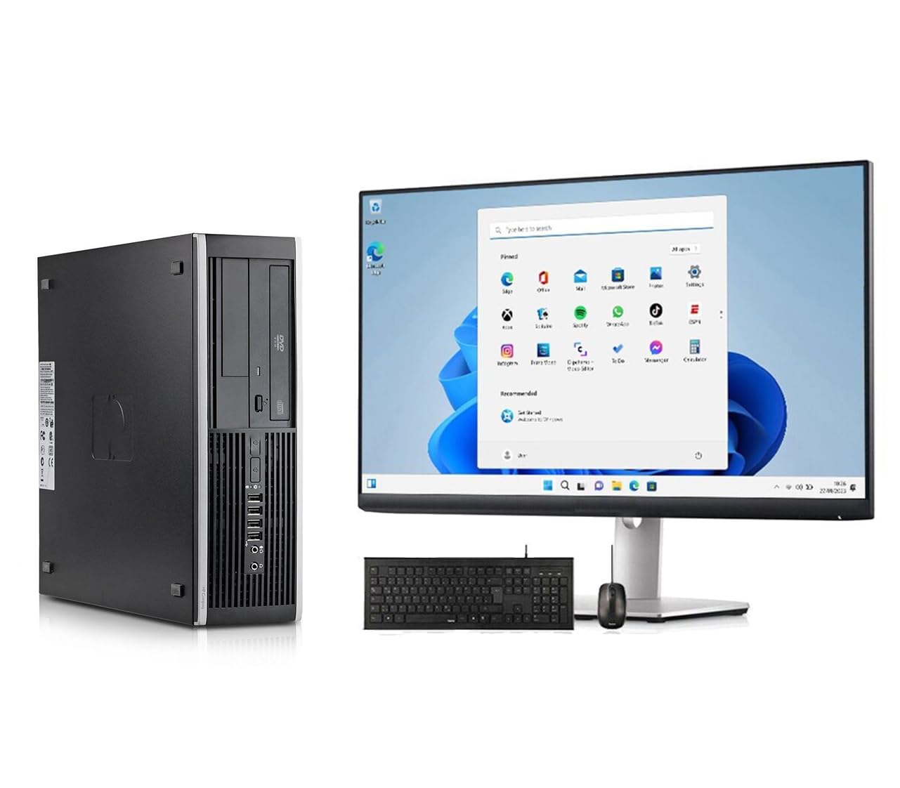 Générique PC Ordinateur de Bureau, i5, 16 Go RAM, 1000 Go Disque Dur, Windows 11 Pro, Wi-FI, Moniteur LCD 22 Pouces, Clavier et Souris, Certifié Remis à Neuf, Libre Office 2026,(Reconditionnè)