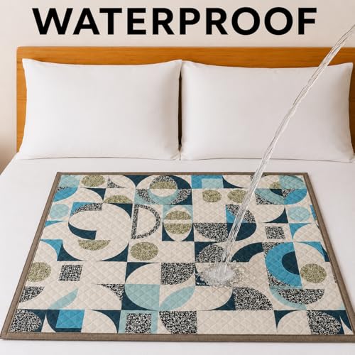Image of Homerz Premium Reversible Bed Server | 30x30 Inch Quilted Waterproof Fabric | Foldable Dining Mat for Bed, Sofa & Floor Use (Paisley, 30x30)