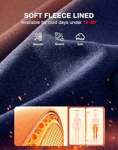 Image of G Gradual Women's Fleece Lined Joggers with Zipper Pocket Water Resistant Running Hiking Pants Winter Warm Thermal Sweatpants