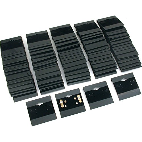 200 pcs Earring Display Hang Cards Black Flocked 2 x 2