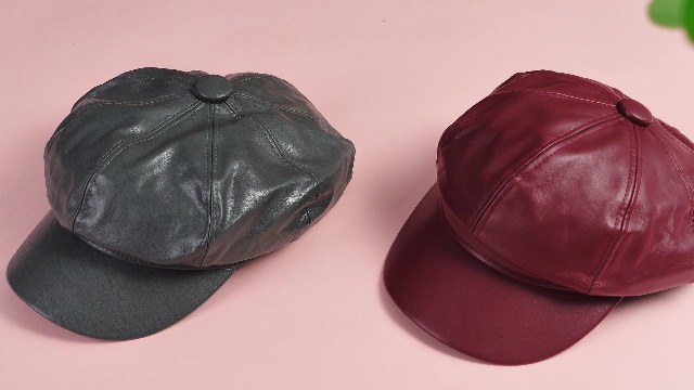 Set de 4 Gorras Newsboy de Cuero PU para Mujer miniatura 7