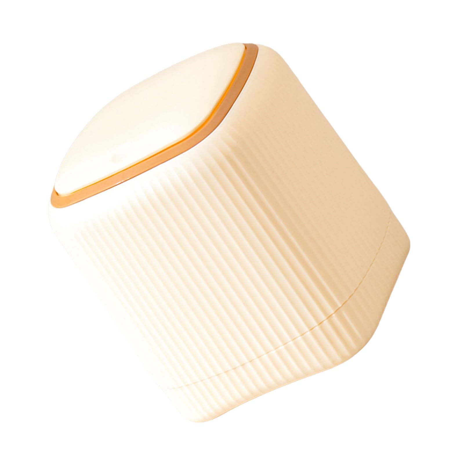 Kalttoy Cream Blocking Desktop Waste Basket Smooth Surfaces Not Burrs For Kitchen Modern Desk Garbage Can