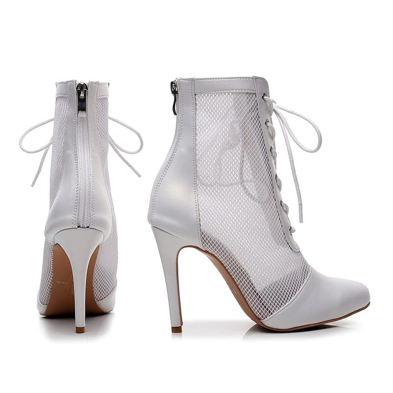 TINRYMX Women Latin Ballroom Dance Boots Ankle Boots Salsa Jazz Performance Party Dance Shoes, Model-QJW72604