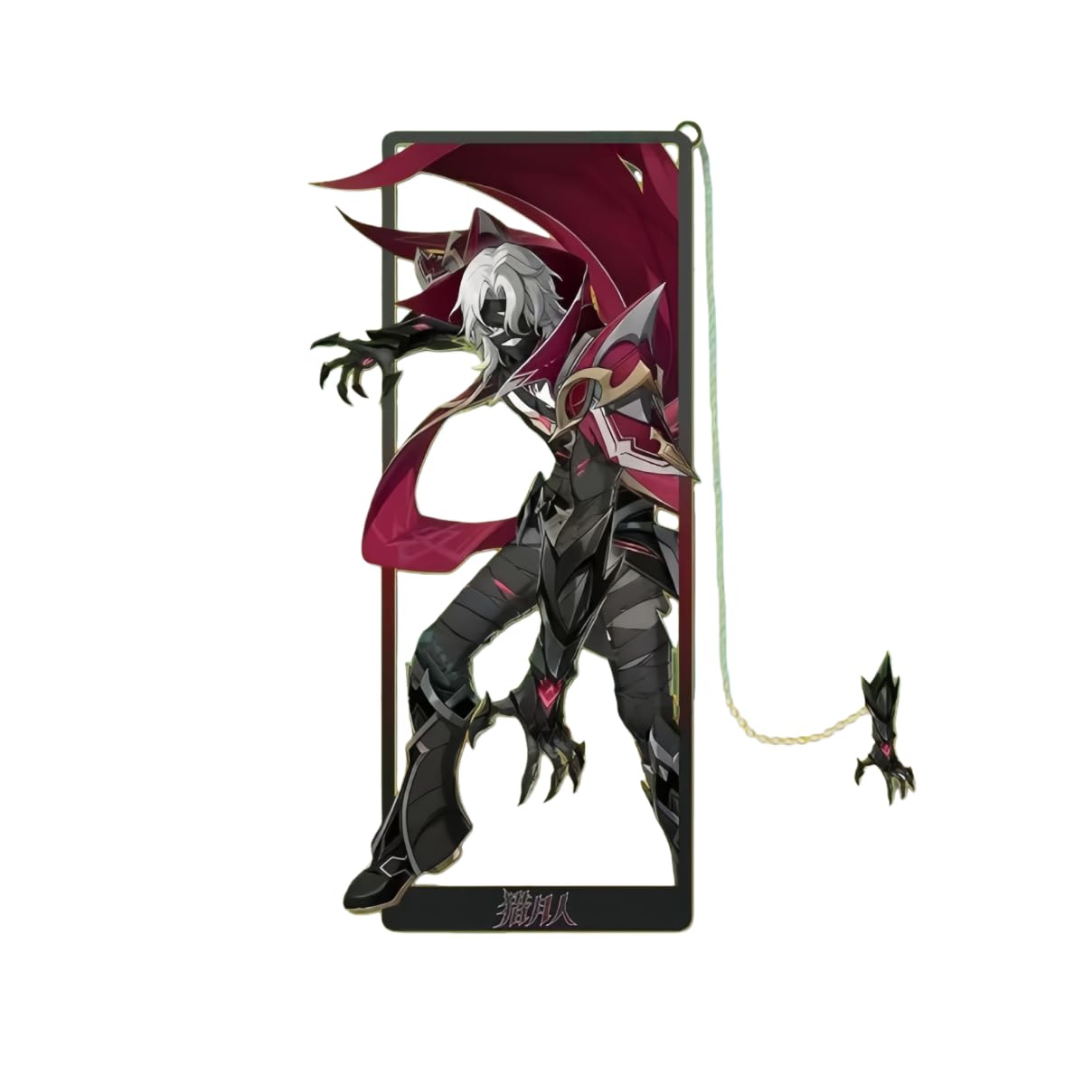 1PC Genshin Impact Natlan Characters Metal Bookmark Game Bookmark with Chain for Game Fans (Rerir)