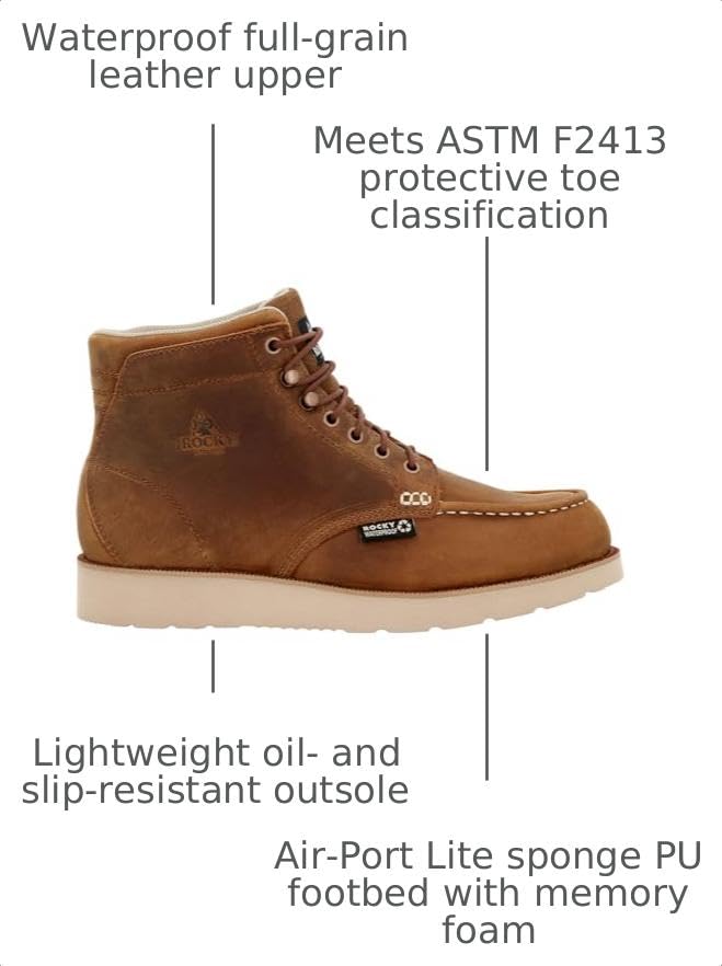 Image of ROCKY MonoCrepe Wedge 6 inch Composite Toe Work Boot